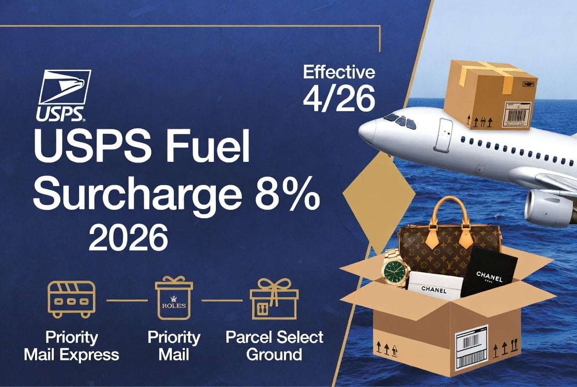 USPS燃油附加费8%落地：2026美线奢侈品空运成本大涨应对指南
